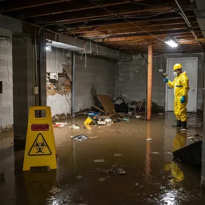 Flooded Basement Electrical Hazard in Benton, IL Property